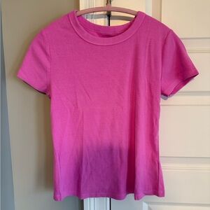 Old Navy Hot Pink Ribbed Short Sleeve Tee